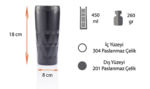 PT-611 DİAMOND Model Termos Bardak 450ML - Görsel 3